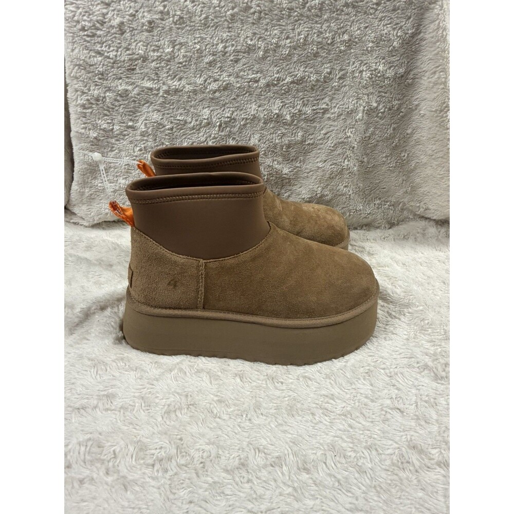 UGG CLASSIC MINI DIPPER PLATFORM CHESTNUT SHEARLING BOOTS US 9 EU 40 UK7